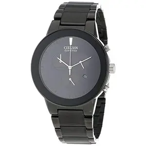 Citizen Stainless Steel Analog Black Dial Men Watch-At2245-57E, Black Band