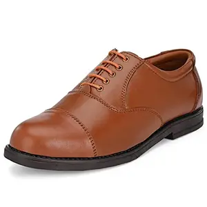 Vitoria Men's Synthetic Leather Lace-Up Formal Shoes for Men's and Boys/Police Shoes/Office Shoes/Suit Shoes/Dress Shoes Tan