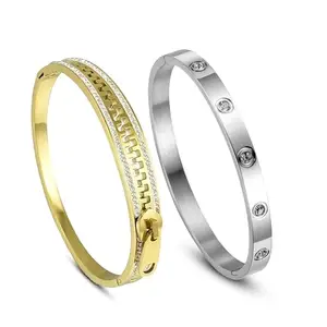 MIAMI bracelet for women Stylish Bangles for women Adjustable Anti Tarnish Bracelet for girls 2 rose gold Kada for Women Accessories Anti Tarnish Jewellery Stainless Steel Cuff Bracelet gifts Combo