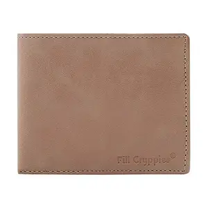 FILL CRYPPIES Beige Stylish Men's Artificial Leather Sim with Coin Pocket Wallet (5 Cards Solts)