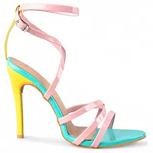 JM LOOKS Women's Multi Ankle Strap Stylish Pencil Heel Sandal Trendy Party & daily Fashion Sandals