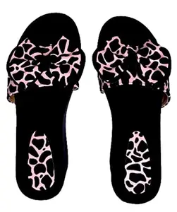 FASHION CARNIVAL New Attractive Tiger Printed Women's & Girl's Heels Pink