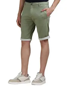 BEEVEE Men’s Solid Cotton Lycra Peach Shorts | Mid Rise, Regular Fit, Knee Length with Button & Drawstring Closure, 3 Pockets