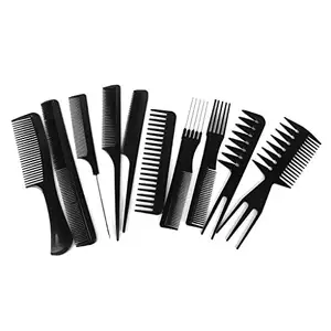 GOLD MAX Set of 10 Pcs Multipurpose Salon Hair Styling (41 * 25) cm Hairdressing hairdresser Barber Combs Professional Comb Kit