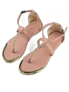 WalkTrendy Womens Synthetic Pink Sandals - 6 UK (Wtwf401_Pink_39)