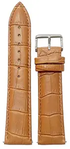 SURU® 24mm Padded "Quick Release" Ogive Tip Leather Watch Strap / Band for Men Women (Colour - Tan / For Lug Size - 24mm)(Size Guide in 3rd Image)U265