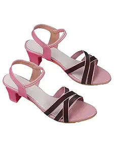WalkTrendy Womens Synthetic Pink Open Toe Sandals With Heels - 4 UK (Wtwhs573_Pink_37)