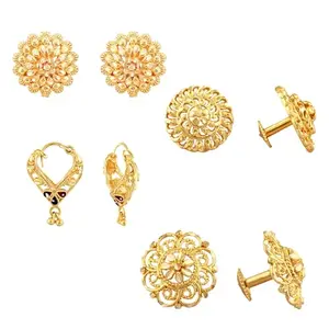 VFJ VIGHNAHARTA FASHION JEWELLERY Vighnaharta Golden Alloy Stud Earrings Combo Set(Sales Package-4 Pair Earrings)[VFJ1112-1092-1100-1095ERG]