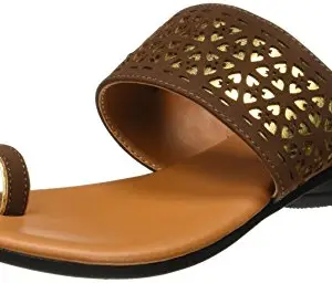 Bata womens Rose Laser Toe- Brown Sandals - 3 UK (5718786)