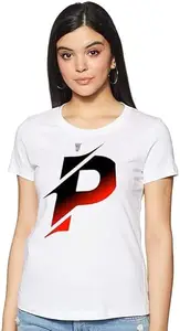 Women's Alphabetic Print Round Neck T-Shirt CW_New_WPRNT#P002_White_M