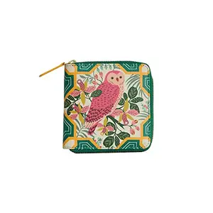 Chumbak Women's Mini Wallet |Peranakan Tales, Batik Collection | Vegan Leather rectangle Wallet for Women | Ladies Purse with Button lock |Card & Currency Slots with Transparent ID Window - Multicolor