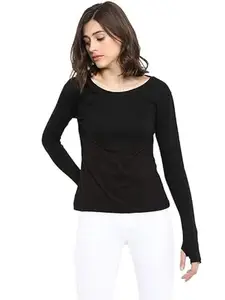 Women's Long Sleeve Boat Neck Top, Black, Casual Knit Pullover (in, Alpha, 2XL, Regular, Black)