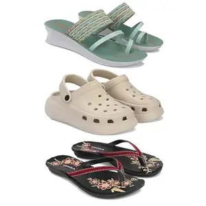 Women's Comfortable Sandal,Casual Lightweight Sandal for Everyday Wear | BT-(3-COMBO)-1948-OO1-O18-5-EURO-36