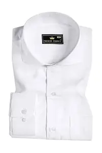 Bright White Velvet Striped Dobby Textured Premium Giza Cotton Shirt