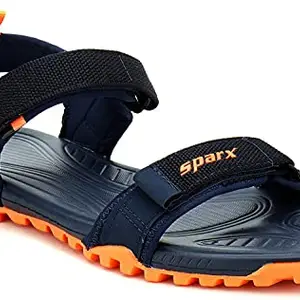 Sparx Men's Navy Blue Fluorescent Orange Sport Sandal (SS-468)