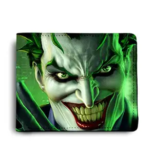 ShopMantra Dark Night Rises Joker Quote Printed Pu Leather Wallet for Men's (Dirty Smiling Joker)