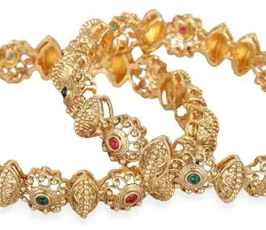 Shining Diva Fashion Set of 2 Latest Stylish Traditional Design Bangles for Women and Girls (rrsd16203b_2.6)