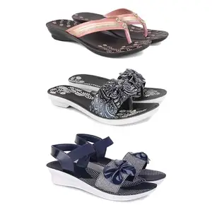 Women's Comfortable Sandal,Casual Lightweight Sandal for Everyday Wear | (COMBO-3)-1956-1967-1972-8