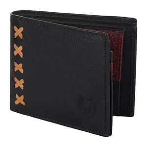 Flyer Men's Leather Wallet (Color-Black) Genuine Leather (WBL015)