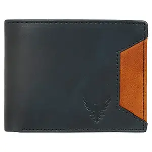 Goldalpha Men Artificial Leather Wallet | RFID Protection | Blue | (6 Card Slots)
