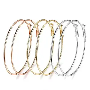 Costume/Fashion Jewellery Rose Gold,Gold, Silver Extra Large Hoop Earring Set Of 3 For Girls and Women from Digital Dress room
