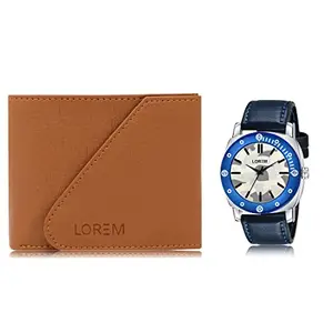 LOREM LOREM Combo of Men Watch & Artificial Leather Wallet-FZ-WL01-LR54