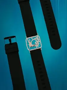 Rose Gold,Diamond Bracelet for Women, Girls, Men & Boys Silicone Watch Strap|Metal Diamond Accessory|Perfect Gift for All Occasions(RK AD STONE BRACELET B-4)