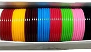 Arya Retails Plastic Bangles for Silk Thread,Multicolor | Pack of 1 Box | 72 pieces (2-4, 72)