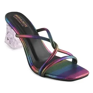 madam glorious slip on toe multi trendy strap heels for womens