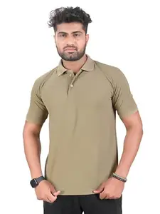 Men's Semi-Casual Polo T-Shirt Design No SS_2XL Brown