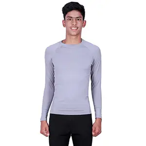 Armr Skyn Unisex Polyester Lycra Blend T-Shirt, 9-11 Years (Grey)