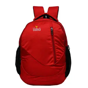 BLUTECH Polyester Full Red Black Shade Waterproof,Laptop College School Bag for Unisex