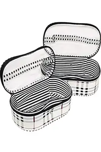 SF Live Polyester Multipurpose Cosmetic Pouch/Organizer for Men and Women (Black) -Set of 2