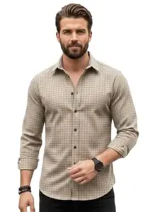 Amazon Brand - INKAST Men's Regular Fit Button Down Dress Shirts Textured Long Sleeve Casual Hawaiian Shirt