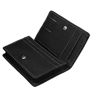 MATSS Black PU Leather Mini Wallet for Men & Women||Money Cliper||Debit Card Holder||Credit Card Holder||ATM Card Case (12015IA)