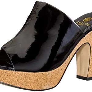 Carlton London Women's Black Outdoor Sandals-8 UK (41 EU) (CLL-4311)