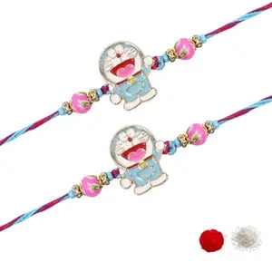 I Jewels Fancy Cartoon Kids Rakhi With Roli Chawal & Rakshabandhan Card For Brother/Bro/Bhai (Set Of 2) (Style 2)