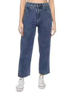 JESANDA JESANDA Blue Color Jeans for Women Flared High Rise Regular fit_30