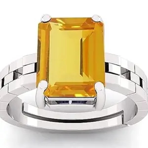 9.25 Ratti Yellow Sapphire Original Stone Adjustable Ring For Men And Women With Lab Certified A10