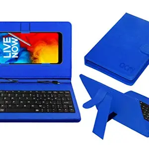 ACM Acm Keyboard Case Compatible with Lg Q Stylus+ Mobile Flip Cover Stand Plug & Play Device for Study & Gaming Blue
