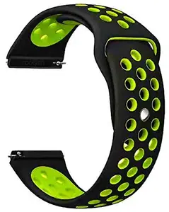 STATE ZEN 20mm Smart Watch Strap/Band Soft Silicone Sports Straps Design For 20mm Straps Size Compatible With Amazfit GTS 2, Noise X-Fit 1, Amazfit Bip, Amazfit GTS, Sumsung Galaxy Active (Black + Green)