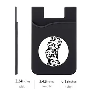 Plan To Gift Set of 3 Cell Phone Card Wallet, Silicone Phone Card Id Cash Wallet with 3M Adhesive Stick-on Panda Line Printed Designer Mobile Wallet for Your Phone & Tablet