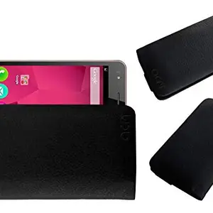 ACM Rich Soft Handpouch Carry Case Compatible with Micromax Canvas Bolt Mobile Leather Cover Black