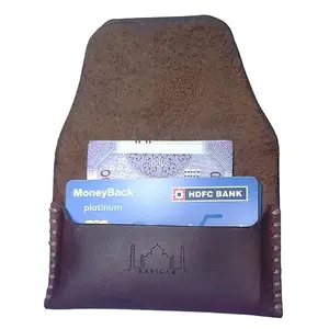 Karigar Minimalist Leather Slim Unisex Wallet | Augustus | Crazy Horse Buffed Wax Leather (Augustus V1 - Hem Stitch)