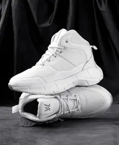 WOAKERS Rama Ram Enterprises Men's Synthetic Leather Comfortable and Stylish Casual Shoes (White, 9) (1029)