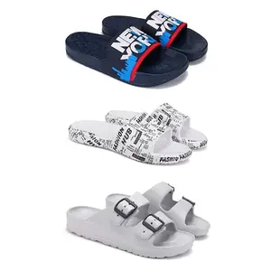 DRACKFOOT Men's Sandals | Lightweight Wear| Stylish & Easy to Wear For Men'S GRT-SAN-(3-COMBO)-1587-3104-3114-9