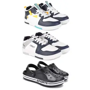 DRACKFOOT Men's Stylish Casual Shoes | Comfortable & Trendy Daily WearPremium Casual Shoes for MenGR-(3-Combo)-1074-1075-3068-8 Multicolor