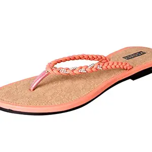 AZORES Women's Casual Synthetic Flats - Peach