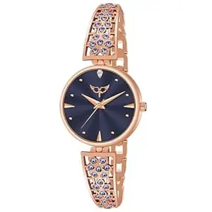 WHITE BIRD Starlet Quartz Analog Rose Gold Dial Metal Strap Watch for Girls-Women6008