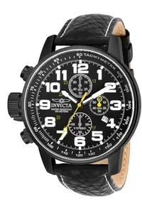 Invicta I-Force Men's Wrist Watch Stainless Steel Quartz Black Dial - 3332